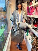 Meryl Wet Look Metallic Skirt - Grey