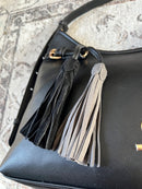 Hampten Olive Tassel Curved Shoulder Bag - Black 18H1679