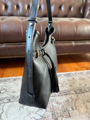 Hampten Olive Tassel Curved Shoulder Bag - Black 18H1679