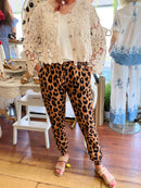 Lyla Cuffed Leopard Print Trousers
