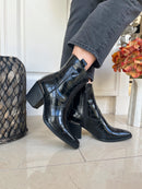 Marco Tozzi Black Croc Boot 2-25086