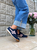 Redz Navy & Pink Suede Trainer