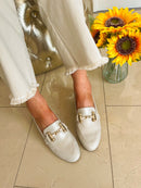 Marco Tozzi Dune Metallic Loafer -  Beige With A Brushed Gold Finish 2-24223-44 412