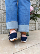 Redz Navy & Pink Suede Trainer