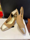 Marco Tozzi Sling Back Shoe - Camel & Gold 2-29610-42 474