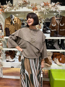 Sadie Cape Jumper - Taupe