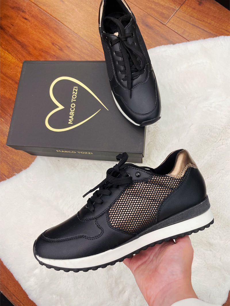 Marco Tozzi Black/Gold Trainers 2-23714-41 071