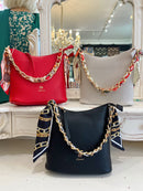 Gionni Ribbon & Chain Crossbody Bag - Black 11G2745