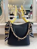 Gionni Ribbon & Chain Crossbody Bag - Black 11G2745