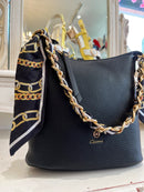 Gionni Ribbon & Chain Crossbody Bag - Black 11G2745