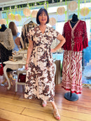 Darla Cow & Gold Print Dress
