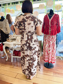 Darla Cow & Gold Print Dress