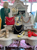 Gionni Ribbon & Chain Crossbody Bag - Black 11G2745