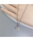 Judith Double Floral Pendant - Silver