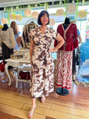 Darla Cow & Gold Print Dress