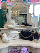 Gionni Liberty Leather Chain Crossbody Strap Bag - Navy 11GL357