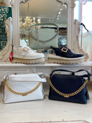 Gionni Liberty Leather Chain Crossbody Strap Bag - Navy 11GL357