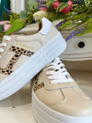 Drilleys Platform "Sixty Eight Cheetah" Trainers - Beige & Cheetah