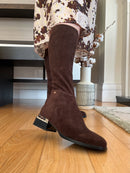 Zanni & Co Leopard Heel Long Boot - Brown Yangcun