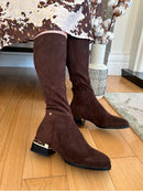 Zanni & Co Leopard Heel Long Boot - Brown Yangcun