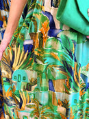 Magic Safari Maxi Dress - Green & Brown