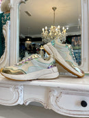 Safety Jogger Gold & Green Metallic Leopard Trainer 629691