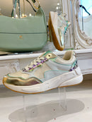 Safety Jogger Gold & Green Metallic Leopard Trainer 629691