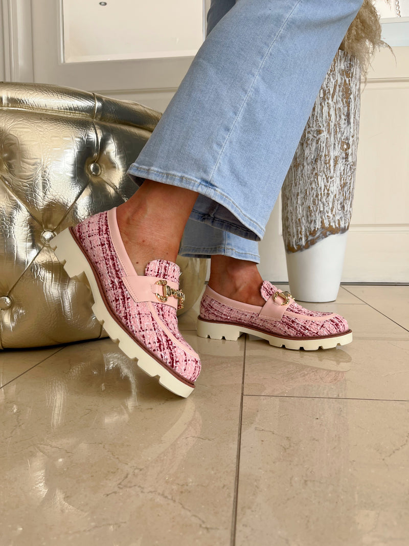 Zanni & Co Copenhagen Cuavan One Loafer - Pink Tweed