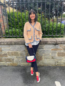 Kendal Fringe & Pearl Knitted Jacket - Sunset Rainbow