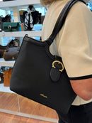 Hampten Blossom Gold Buckle Shoulder Bag - Black 18H1672