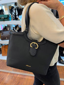 Hampten Blossom Gold Buckle Shoulder Bag - Black 18H1672