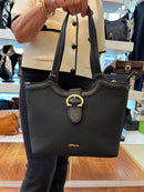 Hampten Blossom Gold Buckle Shoulder Bag - Black 18H1672