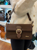 Hampten Blossom Gold Buckle Crossbody Bag - Brown 18H1671