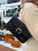 Hampten Blossom Gold Buckle Crossbody Bag - Black 18H1671
