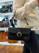 Hampten Blossom Gold Buckle Crossbody Bag - Black 18H1671