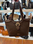 Hampten Blossom Gold Buckle Shoulder Bag - Brown 18H1672