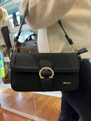 Hampten Blossom Gold Buckle Crossbody Bag - Black 18H1671