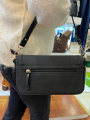 Hampten Blossom Gold Buckle Crossbody Bag - Black 18H1671