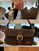 Hampten Blossom Gold Buckle Crossbody Bag - Brown 18H1671