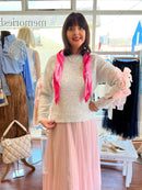 Elise Polka Dot Neck Scarf - Hot Pink