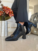 Redz Gold Chain Ankle Boot - Black D2531