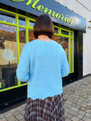 Miella Jewel Button Cardi - Blue