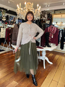 Miella Jewel Button Cardi - Taupe