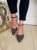 Menbur 24623 Glitter Sandal Black