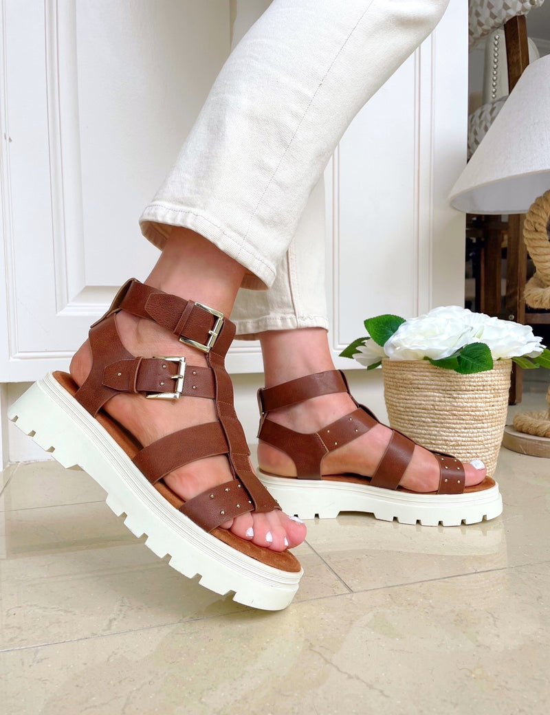Sprox Chunky Gladiator Sandals - Brown 556930