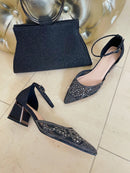 Menbur 24623 Glitter Sandal Black