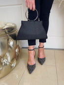 Menbur 24623 Glitter Sandal Black