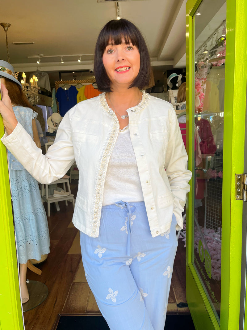 Sarah Denim Jacket -  Cream