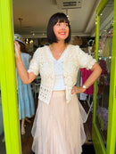 Kim Ruffle Tulle Skirt - Beige