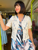 Aine Crochet Knit Cardi  - Cream